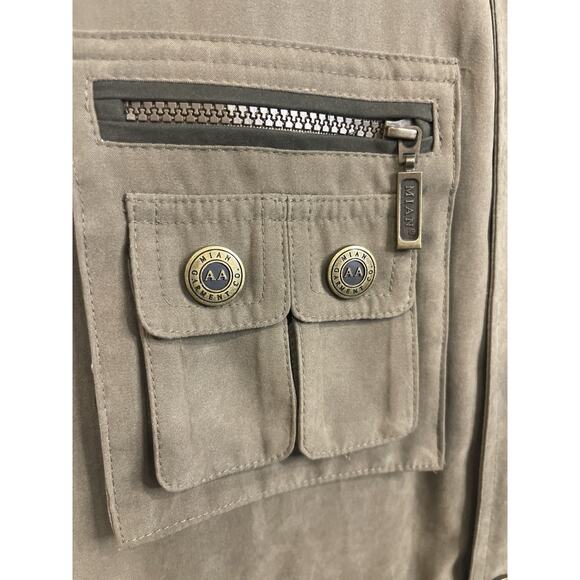 Mian Men’s Large Fishing Vest Beige, Fishing, Hiking, Safari. Zip&Snap Closure - Picture 3 of 9